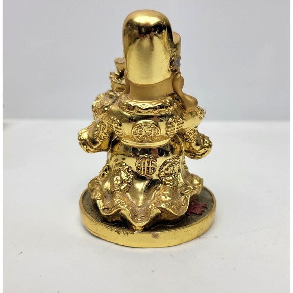 Gold Plated Feng Shui Chai Shen Ye Statue God of Wealth Fortune Good Luck 3.25" - Picture 9 of 14